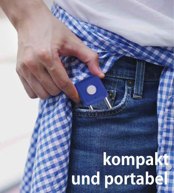 Fingerabdruck Vorhängeschlos eLinkSmart Schliessfachschloss für Jungen im Fitnessstudio Saphirblau m