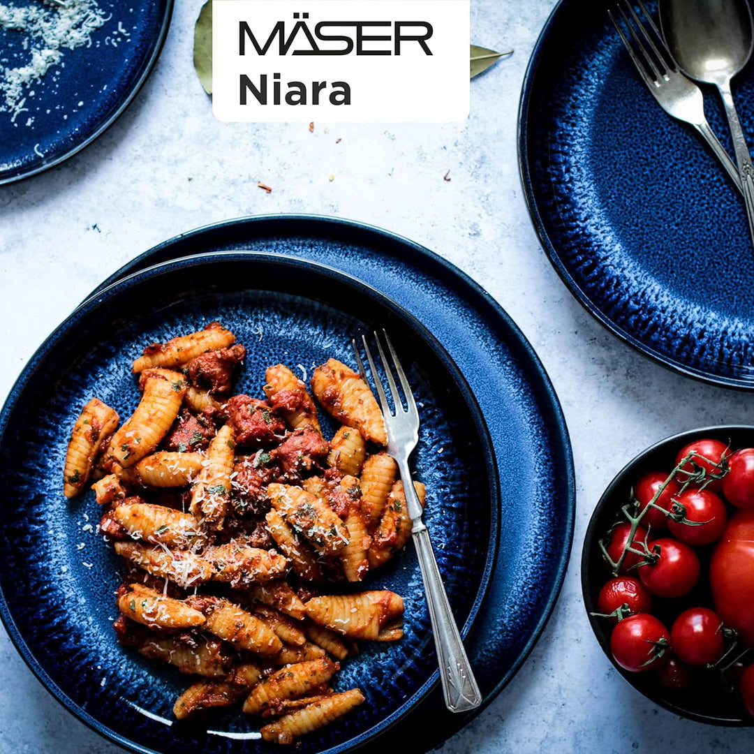MÄSER Serie Niara, Modernes Suppenteller Set für 4 Personen in aufregendem Vintage Look, grosse tief