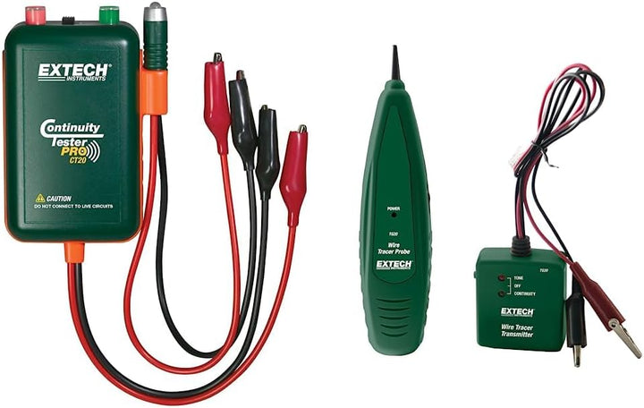 Extech Instruments CT20 Fern- und Lokal-Durchgangsprüfer & TG20 Draht-Tracer und Tongenerator, Schwa