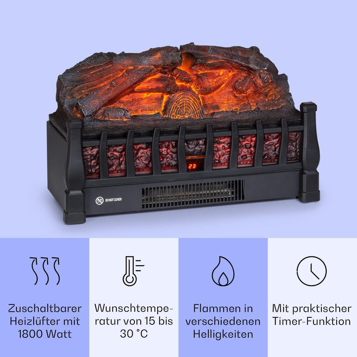 Klarstein Elektrokamin, Elektro Heizungen für Wohnzimmer & Innenräume, Elektrischer Kamin mit LED Fl