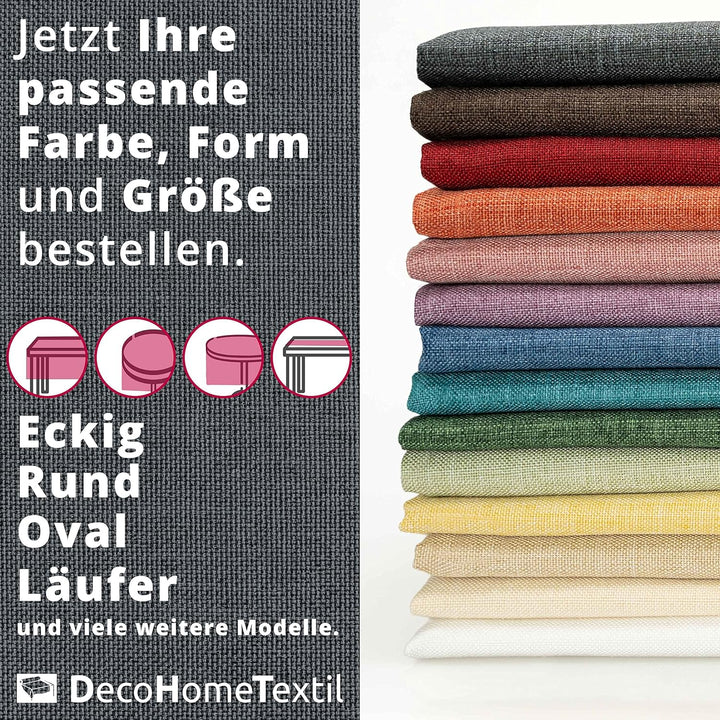 DecoHomeTextil Leinen Optik Tischdecke, Rechteckig 110 x 160 cm Grau Anthrazit, wasserabweisend, fle