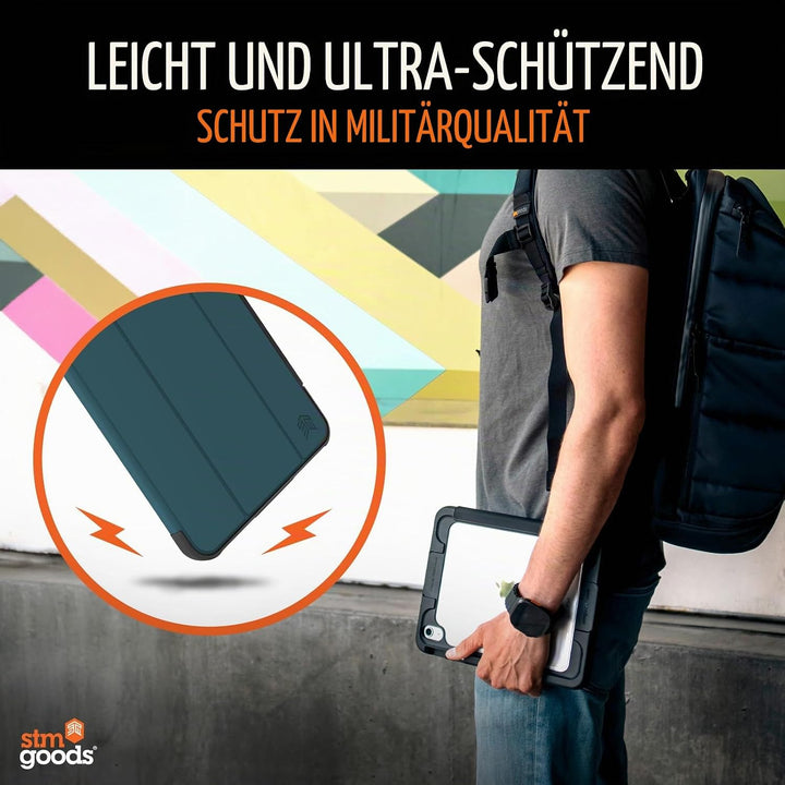 STM Goods Dux Ultra Case kompatibel mit Apple iPad 11" (A16, 11. Gen, 2025) - schwarz/transparent (M