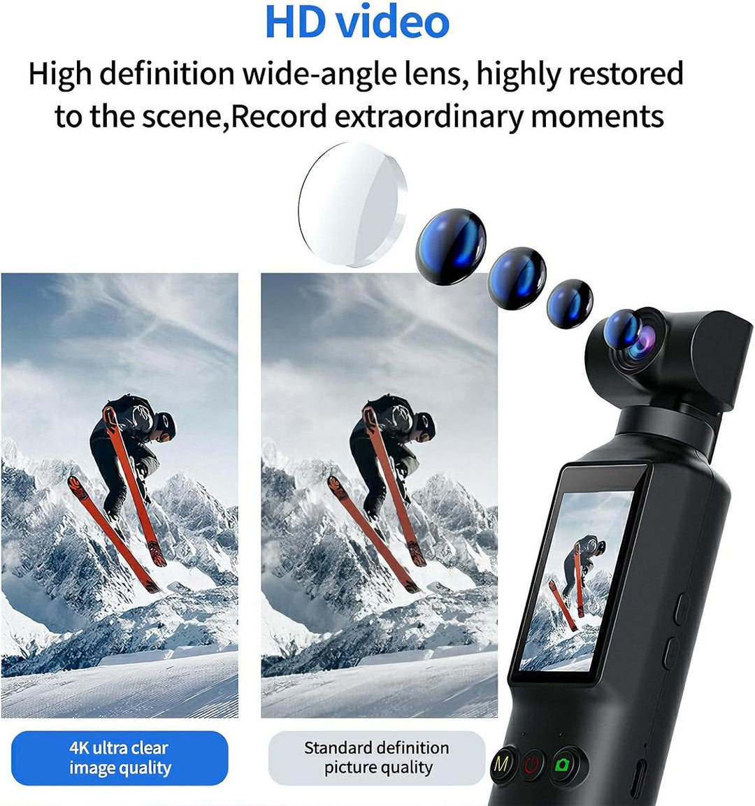OBEST Action Cam 4K mit 64GB Mini Action Kamera Handheld WiFi Bodycam Körperkamera mit 270° Gedrehte