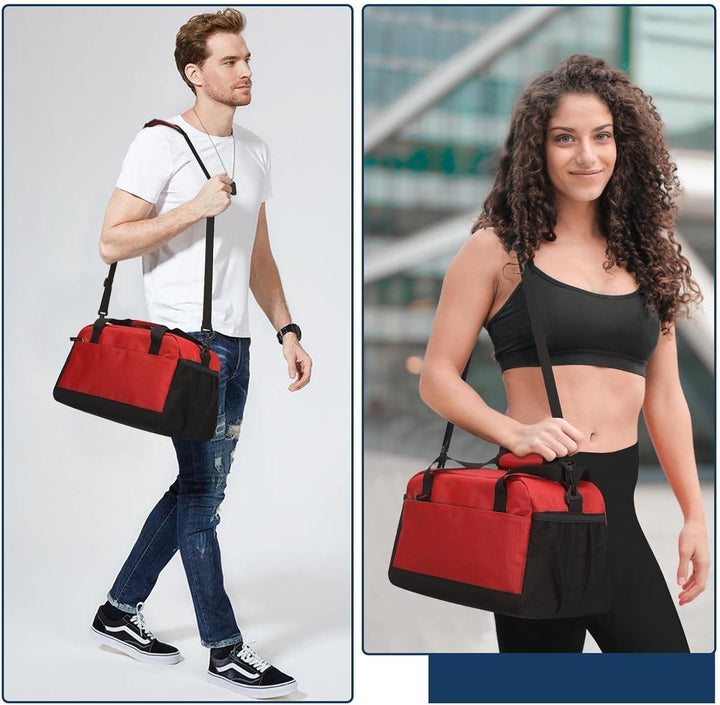 Kleine Sporttasche mit Nassfach - 35×20×20cm Handgepäck, Mini Duffle Bag mit Mehreren Fächern für Sp
