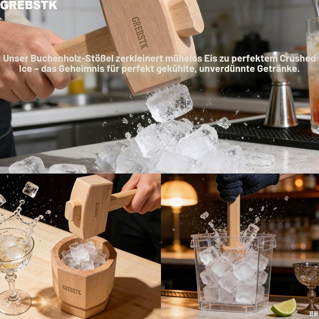 GREBSTK Holz Mallet Manuelle Eis Hammer Mallet Buche Solid Tischler Holzbearbeitung Mallet, 30cm