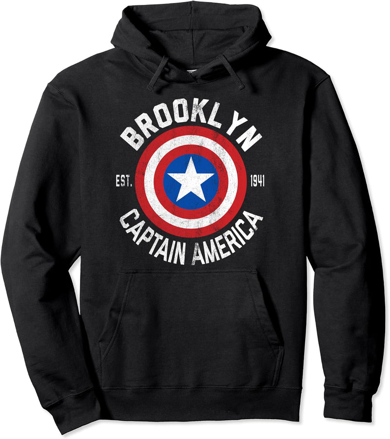 Marvel Comics Retro Classic Captain America Brooklyn Schild Pullover Hoodie