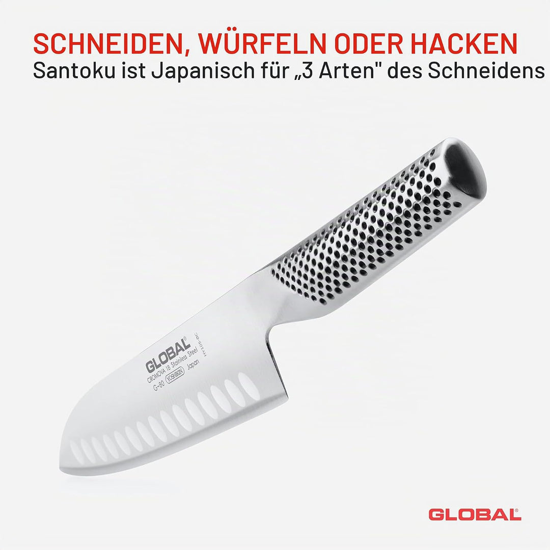 Global Knives G-80 Santokumesser mit 18 cm Klinge, CROMOVA 18