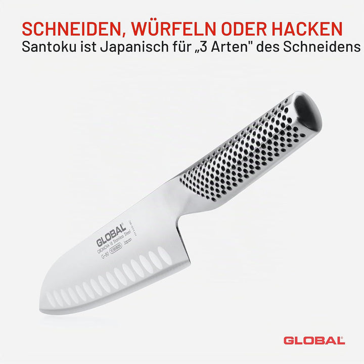 Global Knives G-80 Santokumesser mit 18 cm Klinge, CROMOVA 18