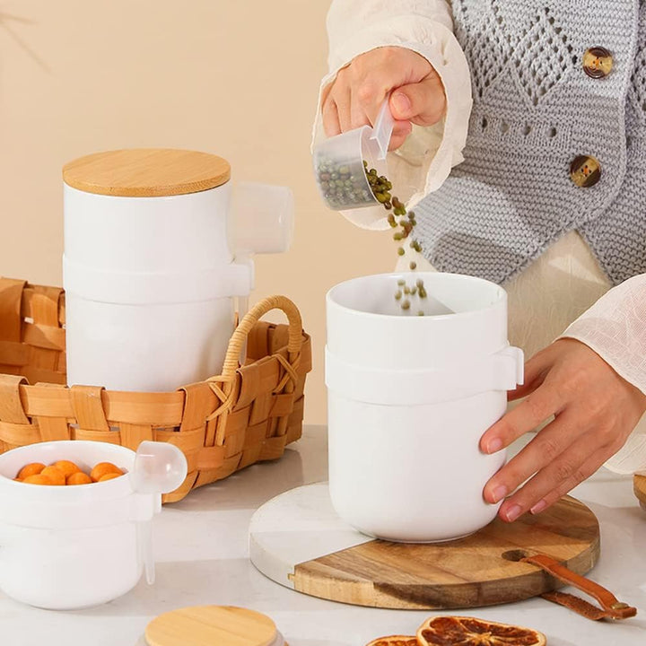 1000ml/34 oz Vorratsdosen Keramik, Teedose Kaffeedose mit Löffel und deckel, aufbewahrungsdosen küch