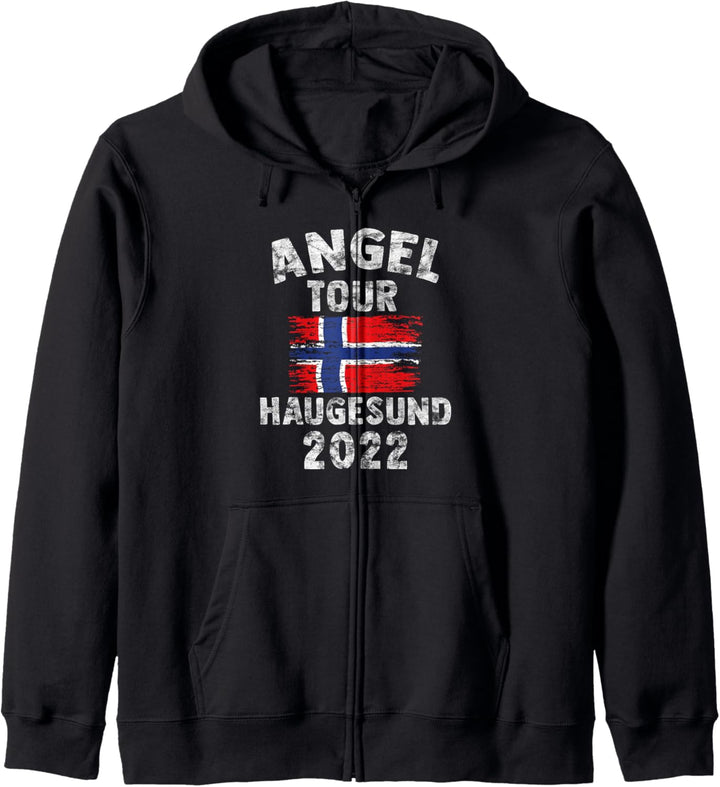 Haugesund 2022 - Angel Tour nach Norwegen mit Flagge Kapuzenjacke