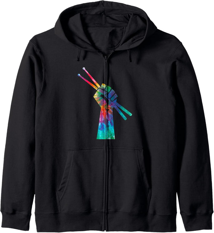 Drummer Schlagzeug Tie Dye Hippie Schlagzeuger Geschenk Kapuzenjacke