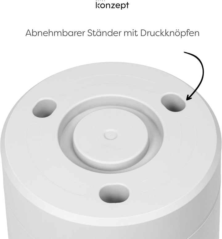 KONZEPT Blumentopf mit Untersetzer 38 cm - grosser Übertopf aus Kunststoff für Zimmerpflanzen, moder
