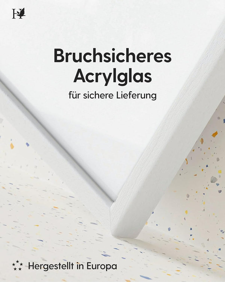 Heimlich® - Bilderrahmen - A2 42x59,4 cm, Eichenholz, Weiss - Mittlere Poster-Druckrahmen - Nur zur