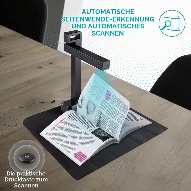 IRIScan Desk Pro. Buchscanner LED, OCR Dokumentenscanner 21MP Kamera Visualizer -v6PRO: PDF-Editor,