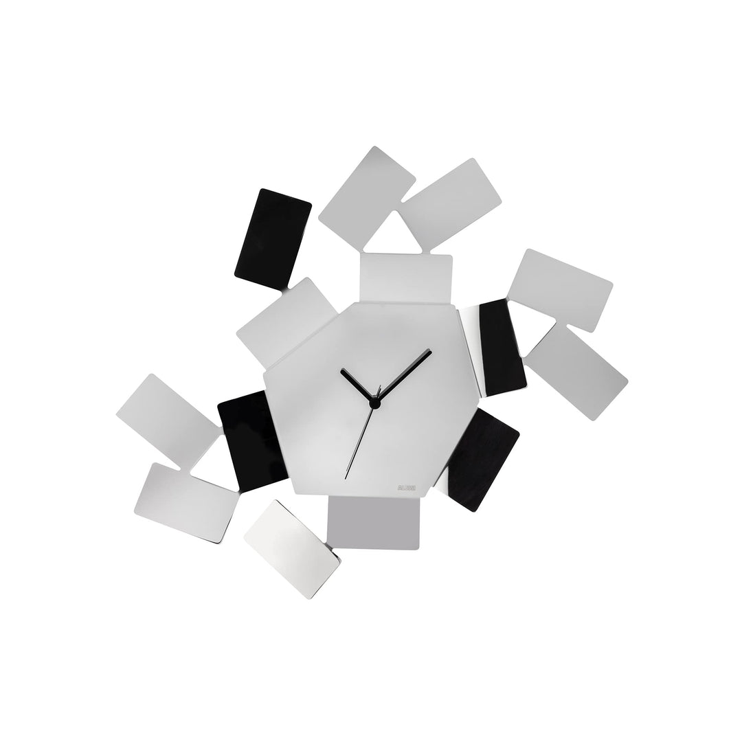 Alessi Wanduhr, Edelstahl 18/10, Silber, 46 x 33.5 cm, Silber