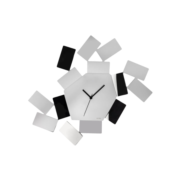 Alessi Wanduhr, Edelstahl 18/10, Silber, 46 x 33.5 cm, Silber