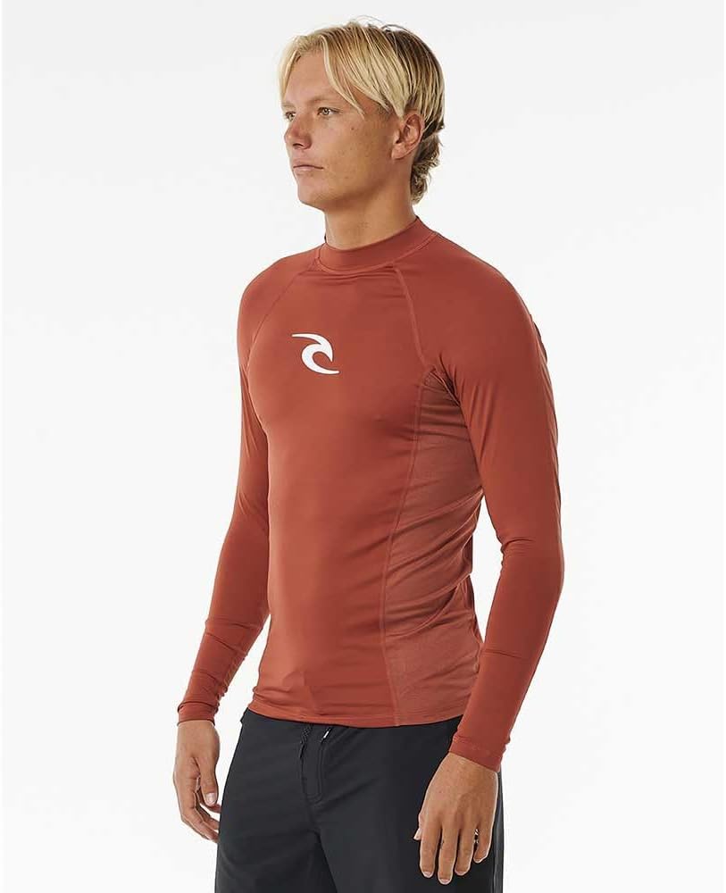 Rip Curl Herren Waves UPF 50 Performance Long Sleeve Rashguard Rash-Guard-Shirt M Rot 241, M Rot 241
