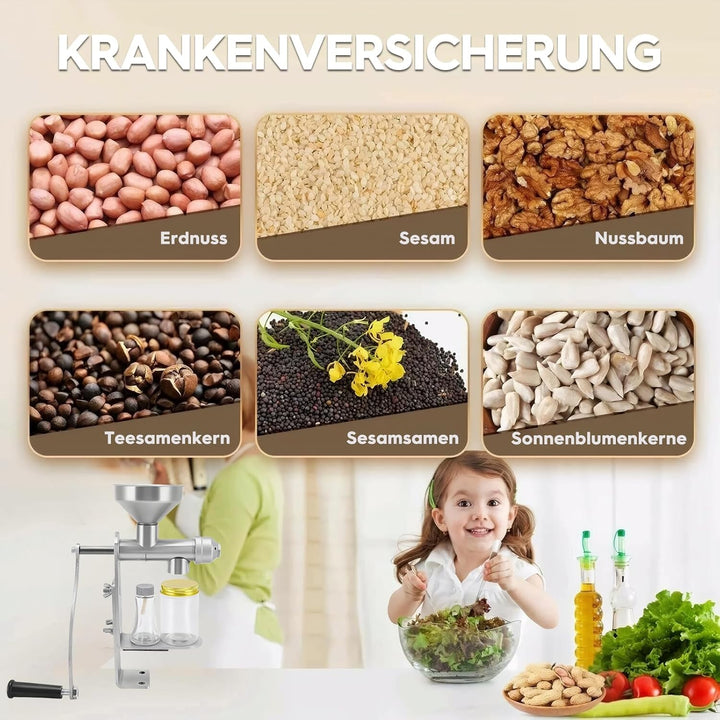 Manuelle Ölpresse, ölpresse kaltpressung, handölpresse für Erdnuss-, Sesam-, Leinsamen- und Rapsöl z