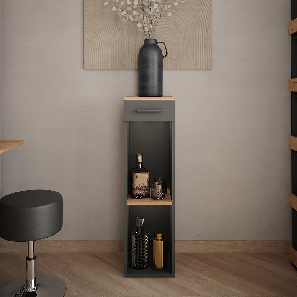 Vicco Weinregal Repose, Goldkraft Eiche/Anthrazit, 30 x 106 cm, zur Aufbewahrung von Weinflaschen un