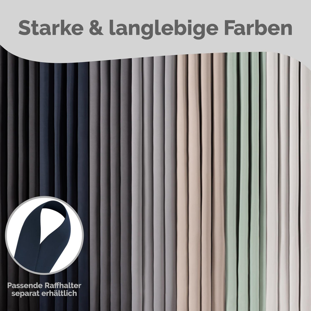 Blumtal 2er-Set Gardinen Verdunklungsvorhänge Blickdicht - Elegante Wärmeisolierende Vorhänge mit Ös