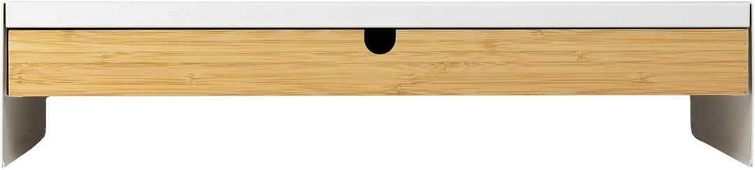 ProTuning ELLOVEN Monitorständer mit Schublade, aus Aluminium, 47x26x10 cm weiss