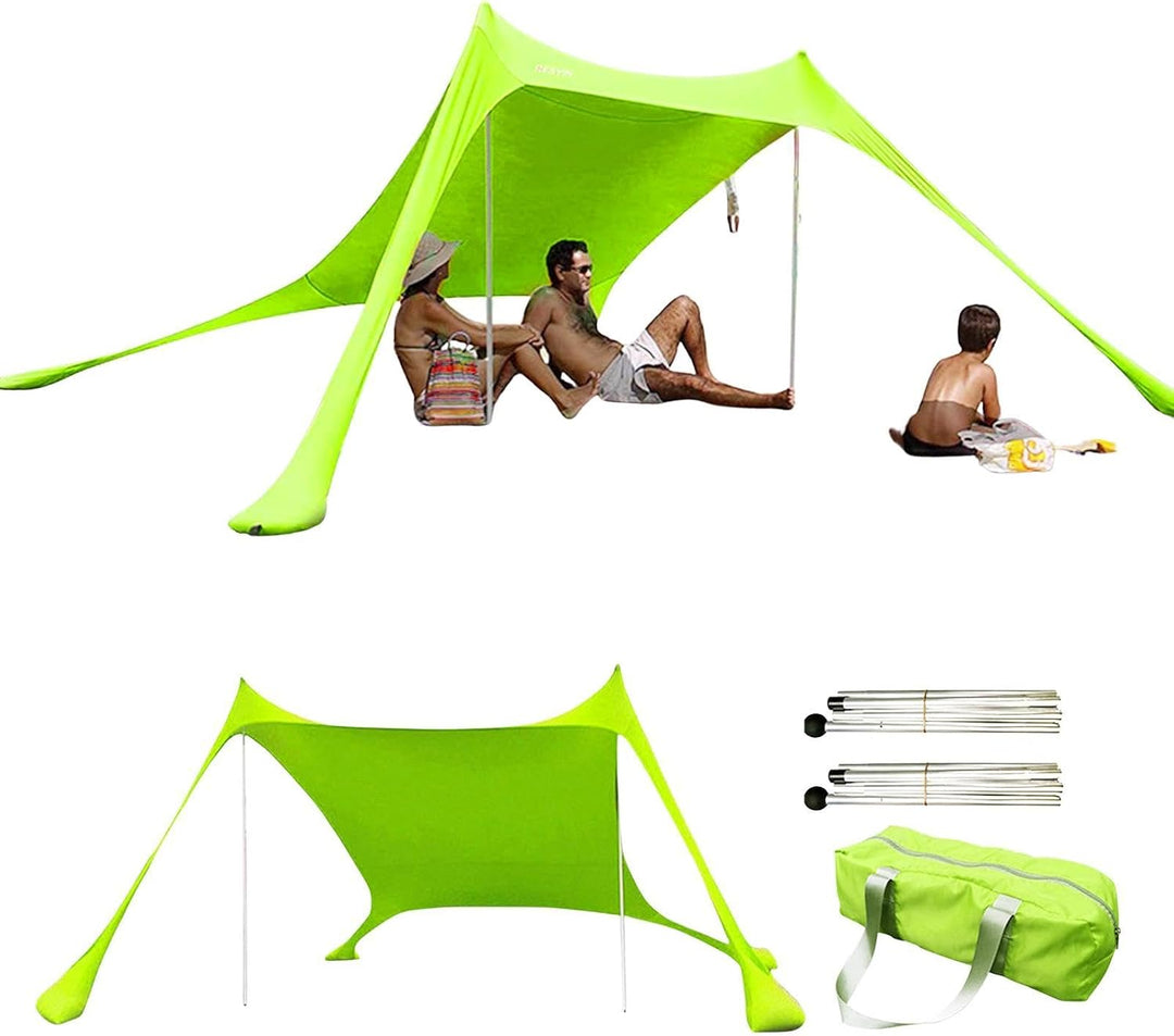 Strandzelt Sonnenschutz, Strandüberdachungszelt-Sonnenschutz,Sonnenzelt Mit Sandankern, Sandsäcken U