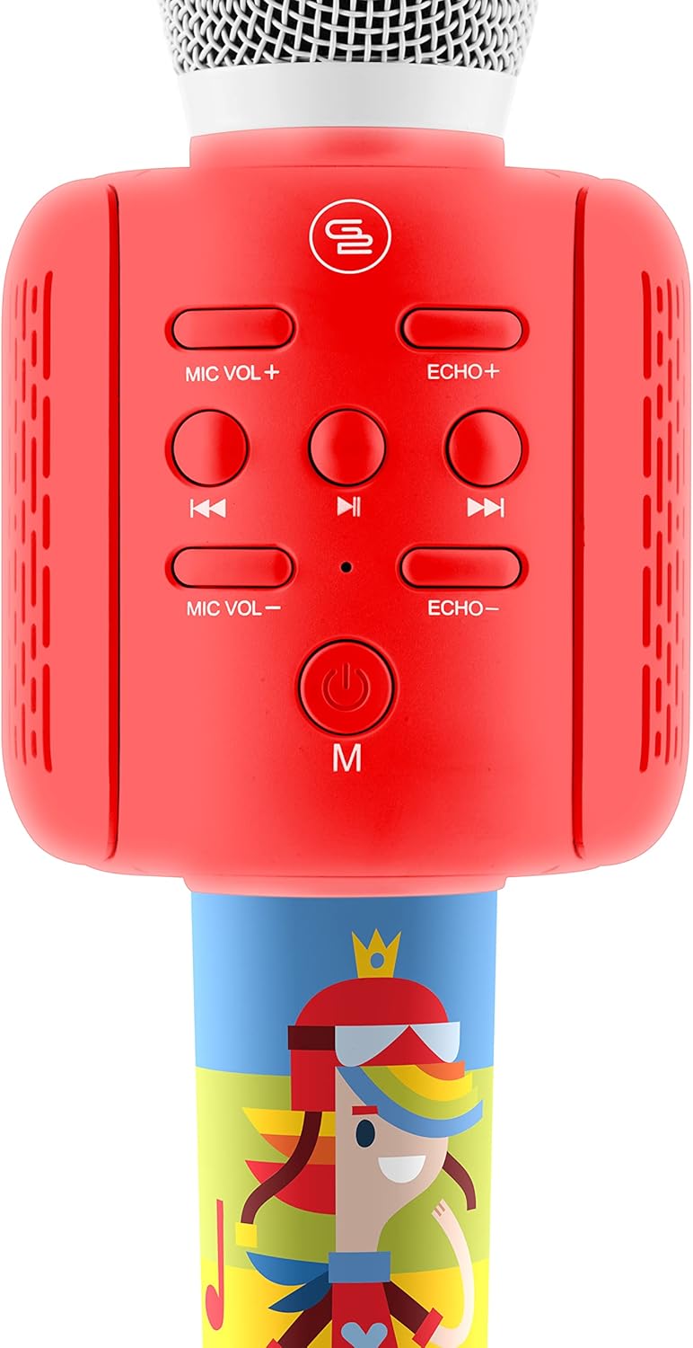 GOGEN Kinderkaraoke Mikrofon mit Lautsprecher I Bis zu 15 Stunden Akku I Bluetoohth USB I SD Karten