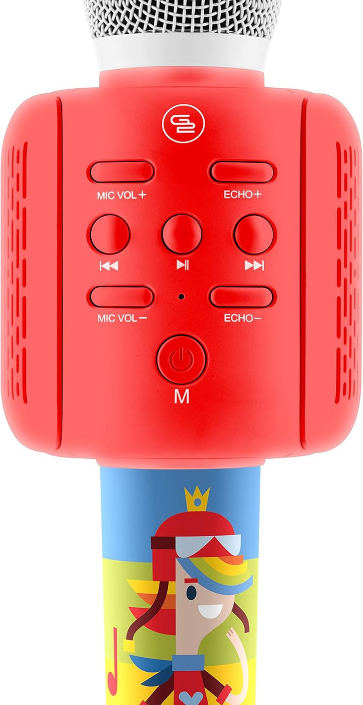 GOGEN Kinderkaraoke Mikrofon mit Lautsprecher I Bis zu 15 Stunden Akku I Bluetoohth USB I SD Karten