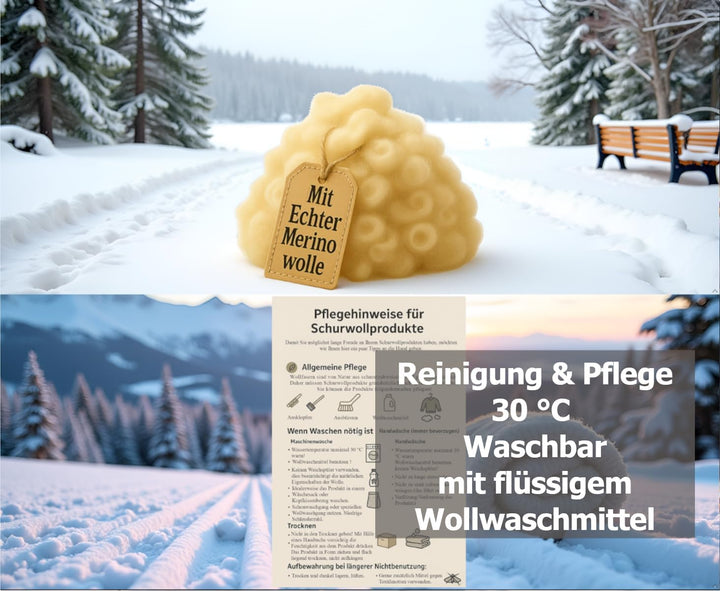 Handmuffen für Rollstühle – Woll-Handwärmer mit 100% Schurwoll-Innenfutter, wetterfester Muffhandsch