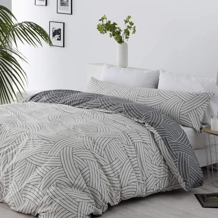 COTTON ARTEAN Salinas Wende-Bettbezug für Bett mit 135 cm, Knopfverschluss Cama 135 ( 220 ancho x 22
