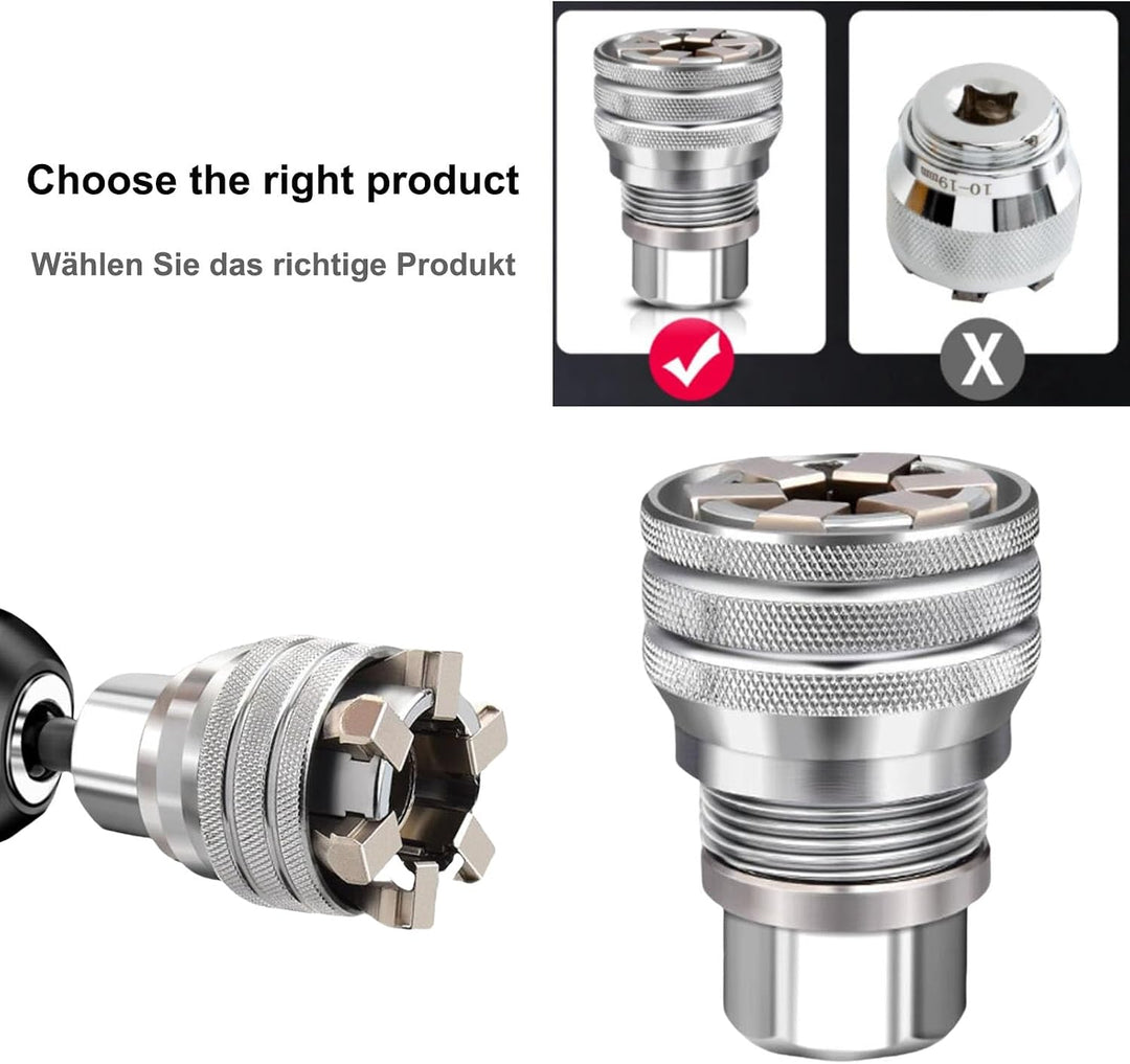 2PCS Multifunktionshülse 10mm-19mm, Verstellbarer Universal-Steckschlüssel, Metrisch 3/8-3/4&