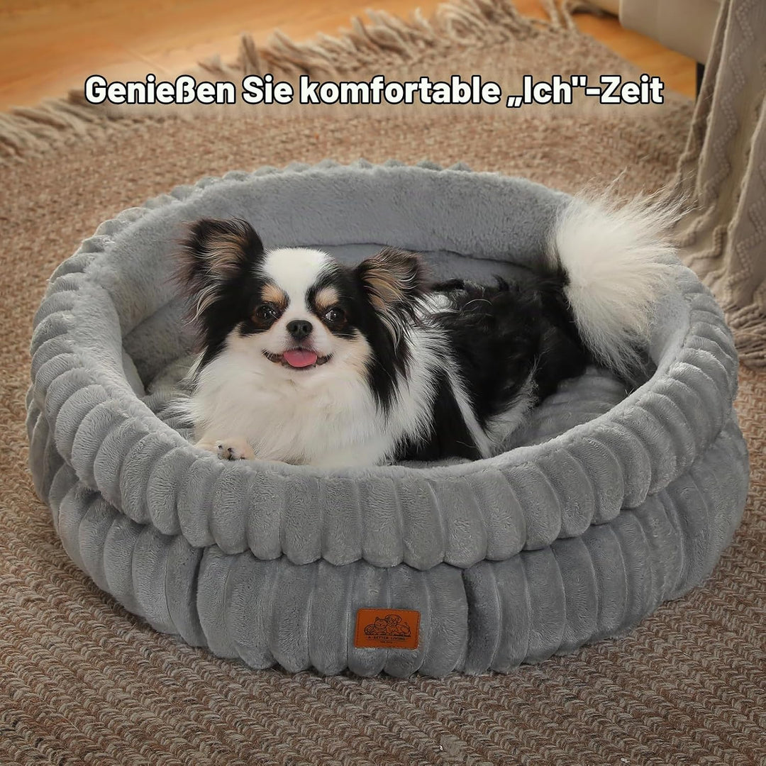 PAWZ Road Katzenbett waschbar, Hundebett kleine Hunde, Rundes, Flauschiges Katzenkissen, Katzenschla