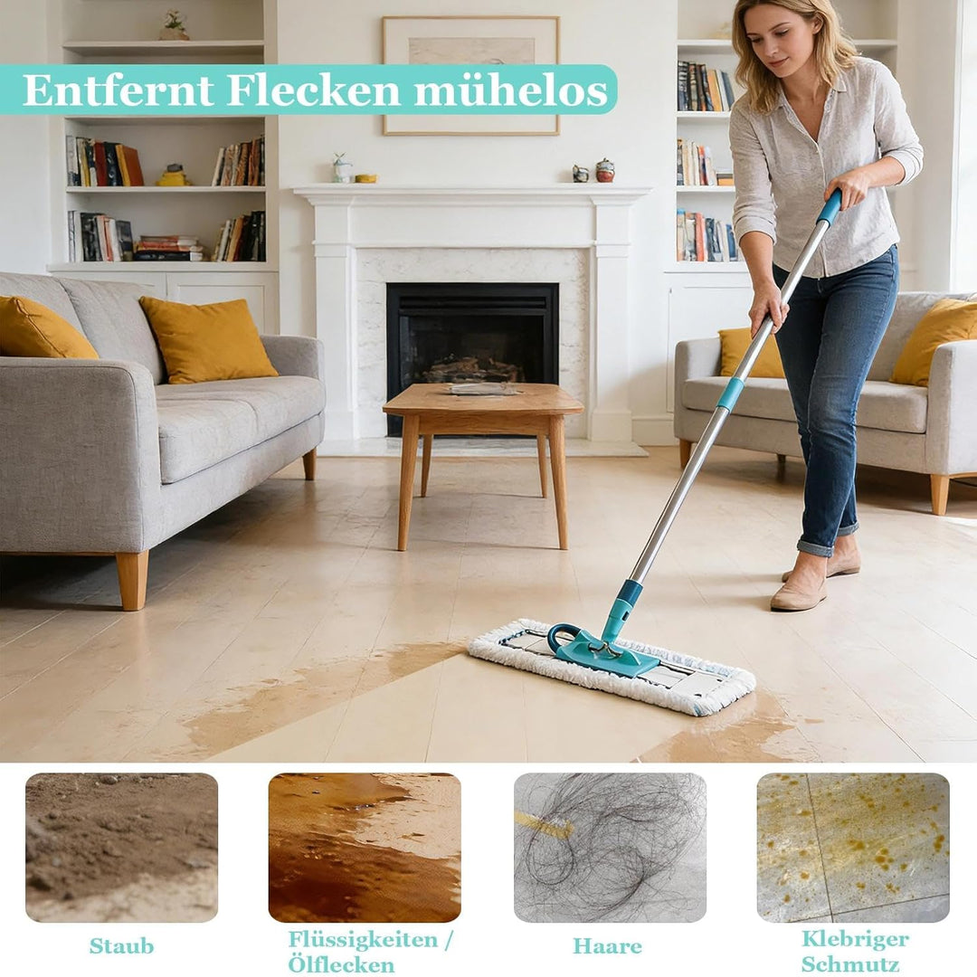 6 Stück Wischbezüge Zubehör für Leifheit Profi XL Micro Duo / Profi XL Cotton Plus,Wischmopp Bezug F