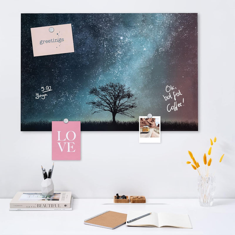 Navaris Magnettafel Magnetpinnwand Memoboard zum Beschriften - 90x60 cm Notiztafel div. Designs - Ta