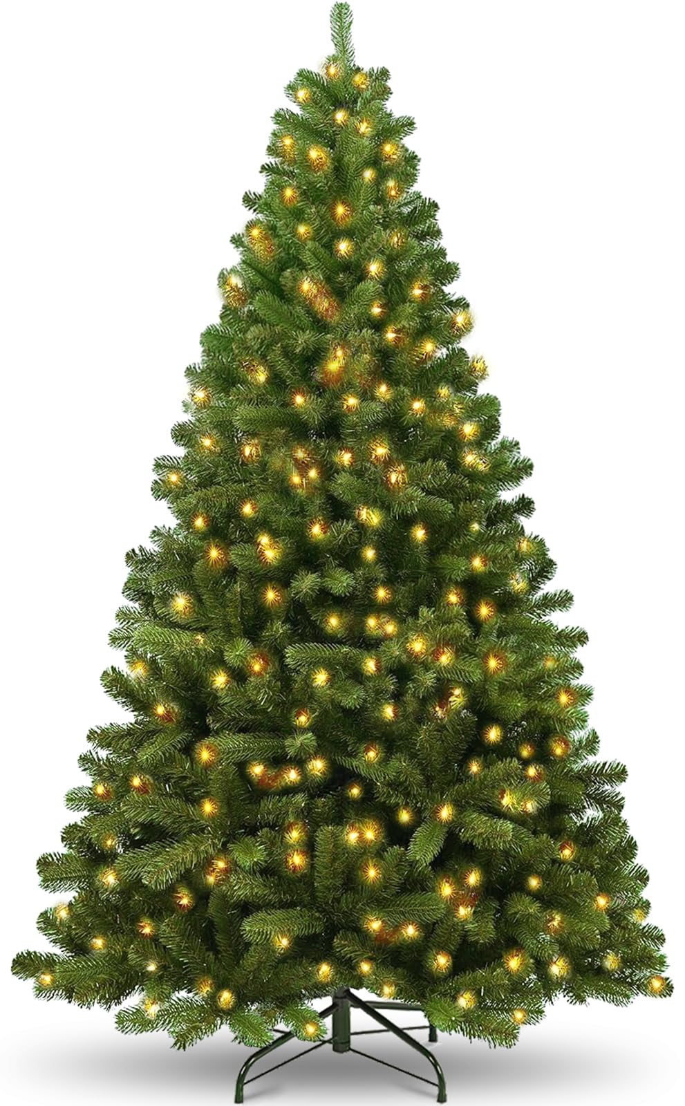 Künstlicher -Weihnachtsbaum mit 22 DIY Weihnachtsbaumschmuck,120cm Tannenbaum 300 Spitzen Metallstän