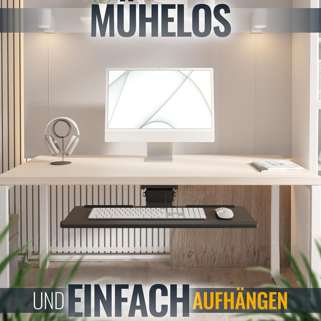 RICOO Tastatur-Halterung Schwenkbar Neigbar (CZ0300) Computer PC Schreibtisch Tastatur-Auszug Keyboa