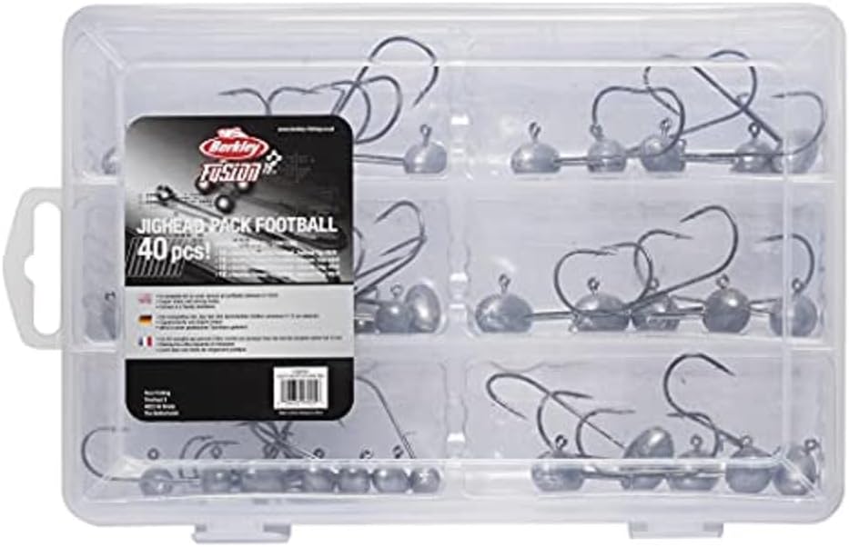 Berkley Fusion19 Jighead Pack – Jigkopf Sammlung in Tackle Box, gemischte Grössen für Gummifische, P