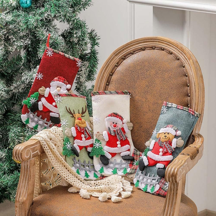 Nikolausstrumpf 31cm Gross 4er Set Weihnachtsstrumpf Nikolausstiefel Weihnachtssocken Kamin Christma