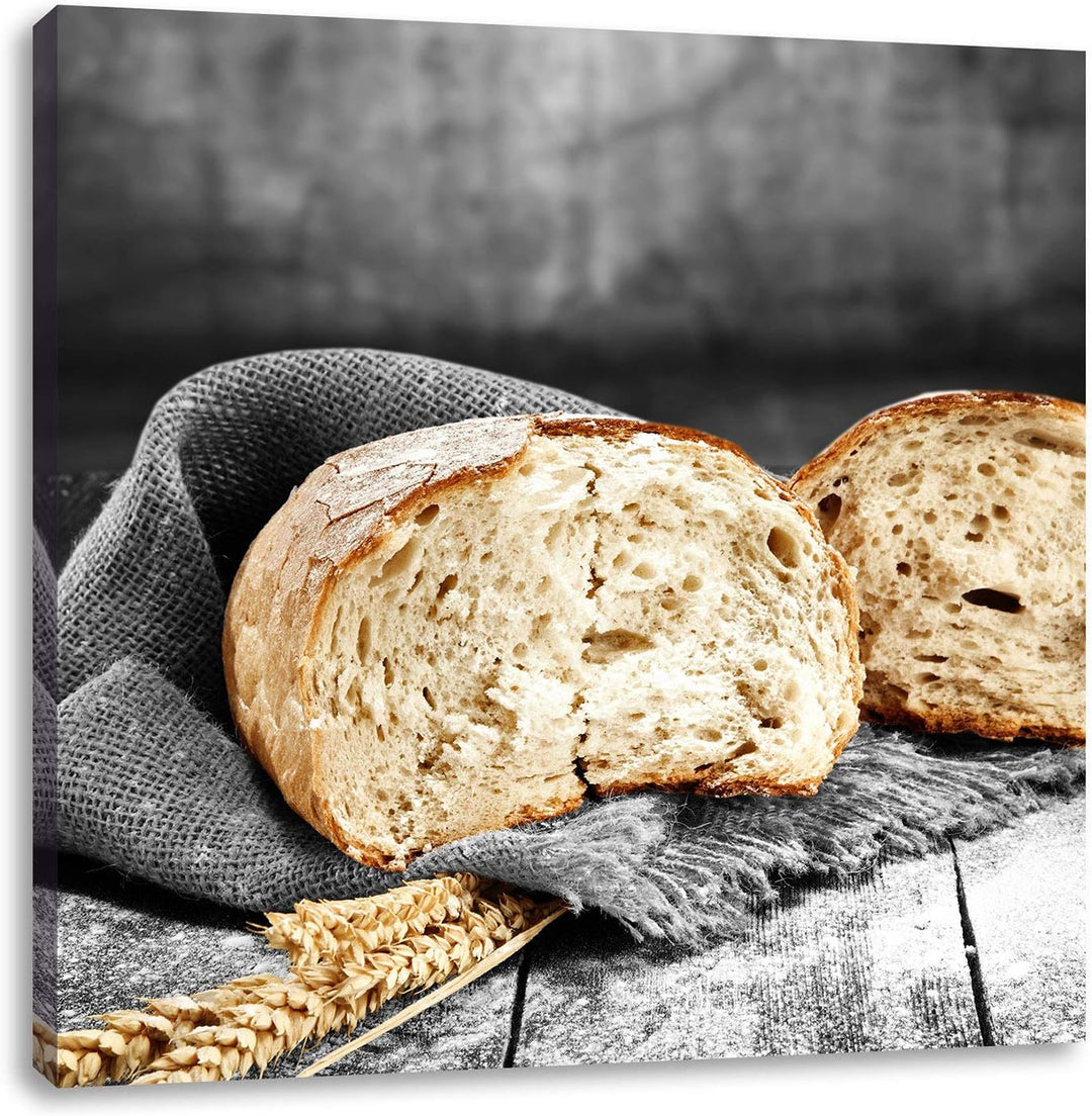 Pixxprint Gutes Bauernbrot als Leinwandbild/Grösse: 70x70 cm/Wandbild/Kunstdruck/fertig bespannt, 70