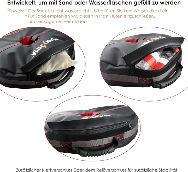 MaxxMMA Doppelendiger Schwerer Sack mit Anker (ungefüllt), Kerntrainingsgerät, Multifunktionaler Gew