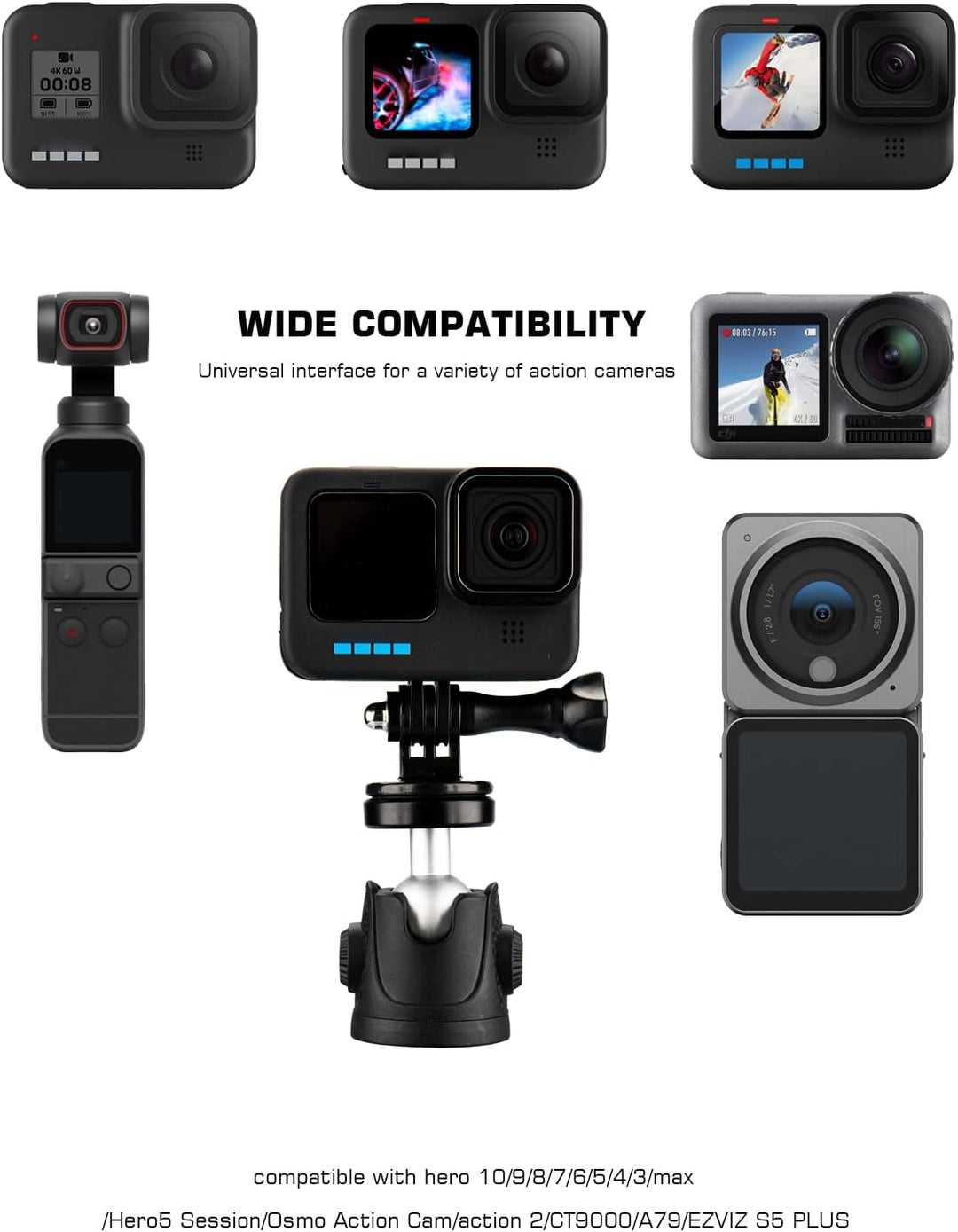 Kompakt Kamera Stativ, Lammcou Mini Tragbar Reisestativ mit Actioncan Stativhalterung, Klein Dreibei