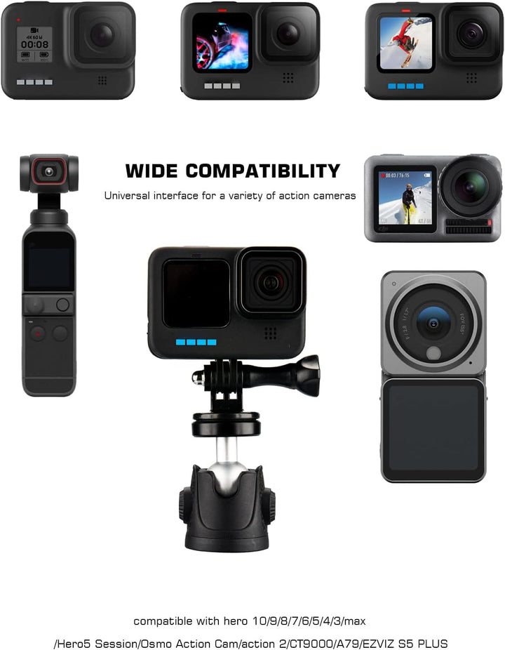 Kompakt Kamera Stativ, Lammcou Mini Tragbar Reisestativ mit Actioncan Stativhalterung, Klein Dreibei