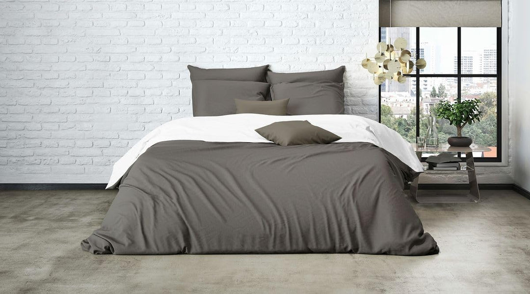Uni Einfarbig Wende Bettwäsche Mistral Home Edel Perkal 100% Ägyptische Baumwolle, Farbe:Bungee Cord