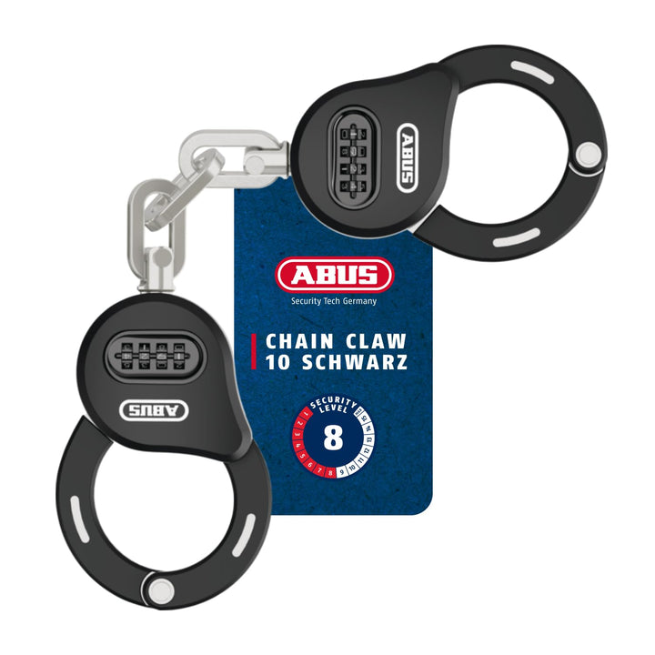 ABUS Handschellenschloss Chain Claw 10 – Fahrradschloss zur Sicherung von Fahrrad, E-Scooter und Rol