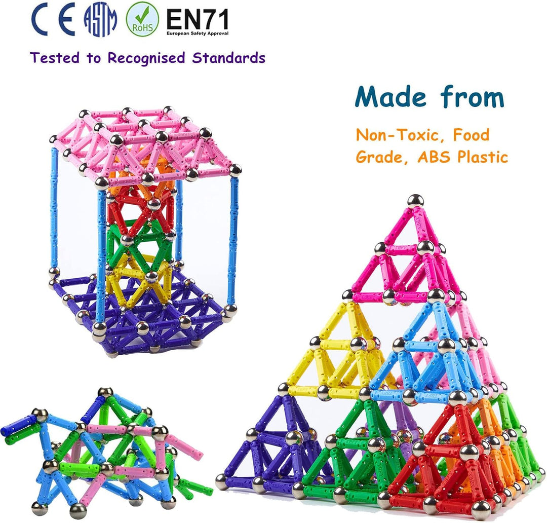 morkka 182 Stücke Puzzle Magnetische Bausteine Spielzeug Magnet BAU Bauen Kit Montessori Bildung Spi