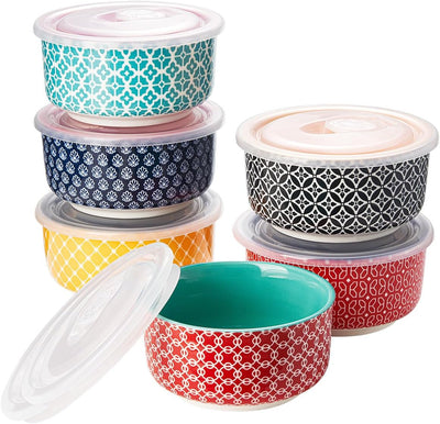 DOWAN Creme Brulee Schälchen mit Deckeln, 6 X 120ml Porzellan Souffle Förmchen Backofenfest, Auflauf