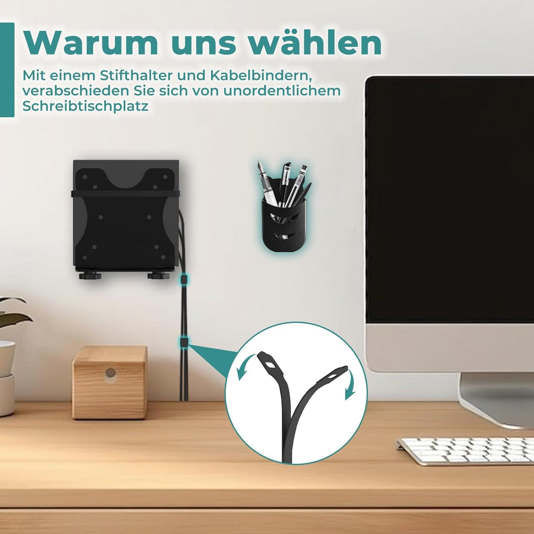 Yaotieci Verstellbare Mini-PC Halterung, Wand und unter Tisch, auch für Monitorarm und Monitorstände