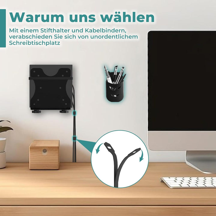 Yaotieci Verstellbare Mini-PC Halterung, Wand und unter Tisch, auch für Monitorarm und Monitorstände