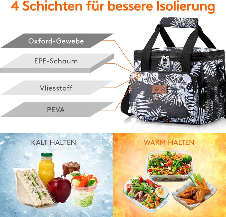 Lifewit Kleine Kühltasche, 8,5,Isolierte Lunchbag,Faltbare Lunch-Tasche, tragbare Brotdose für Herre