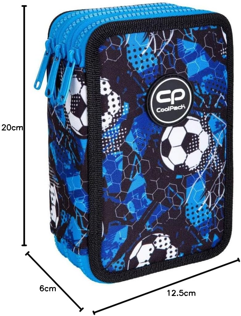 COOLPACK XXL Federtasche, federmäppchen Junge, Federmappe Federmäppchen gross 44-teilig mit Aufnäher